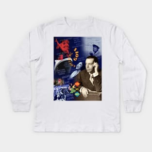 Cole Porter Portrait Collage Kids Long Sleeve T-Shirt
